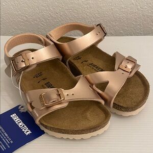 Birkenstock Kids' Birko Flor Rio Metallic Sandals